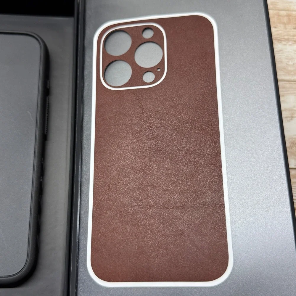 dbrand Grip Case iPhone 15 Pro MagSafe Matte Black Brown Leather New Open Box